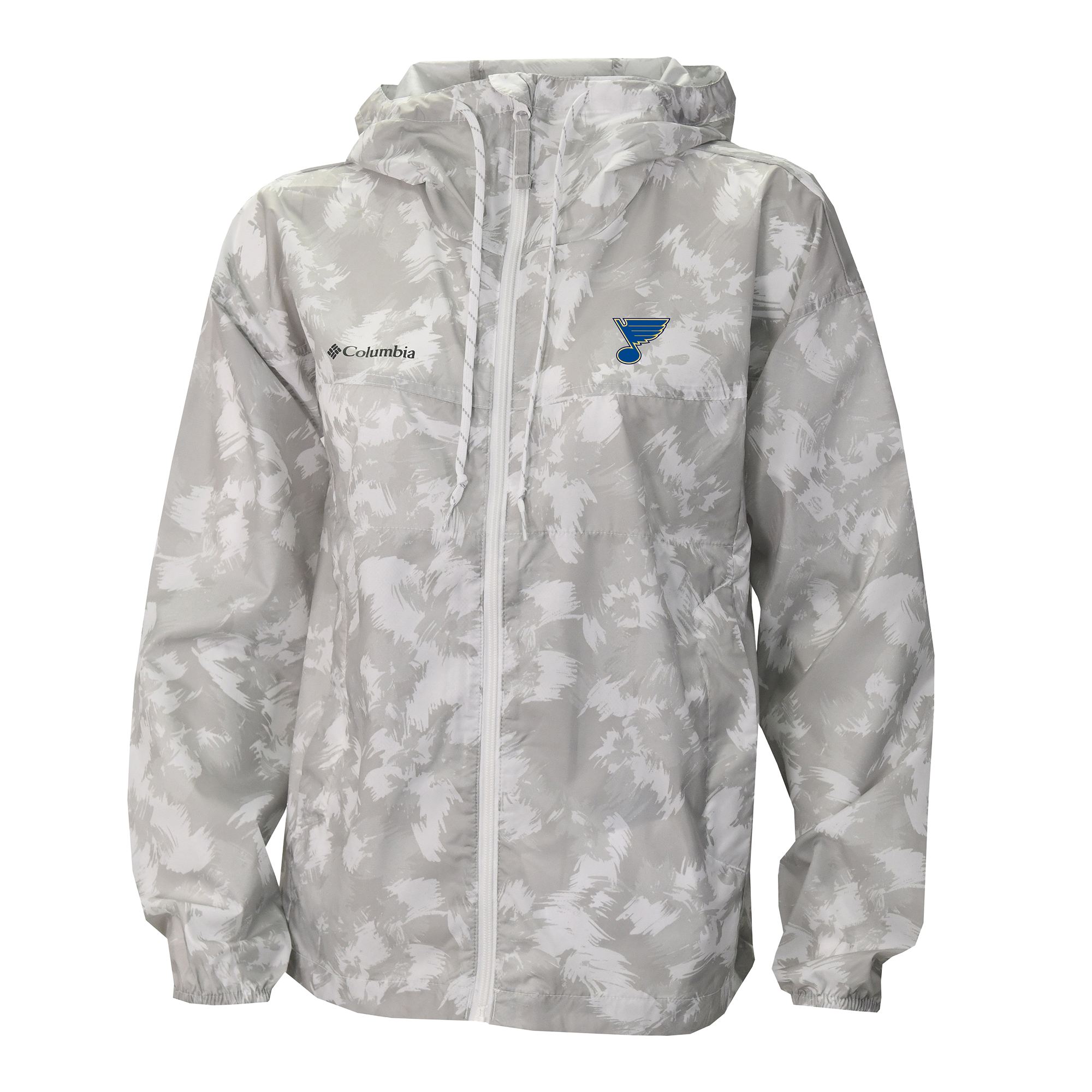 Veste coupe-vent zippée intégrale Columbia blanche St. Louis Blues Flash Challenger Omni-Shade pour femme